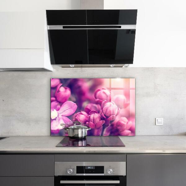 Kitchen wall panels Pink lilies natural beauty