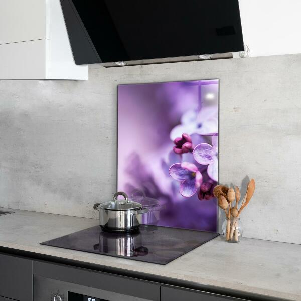 Kitchen splashback Purple flowers