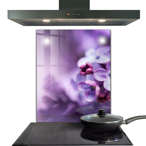 Kitchen splashback Purple flowers