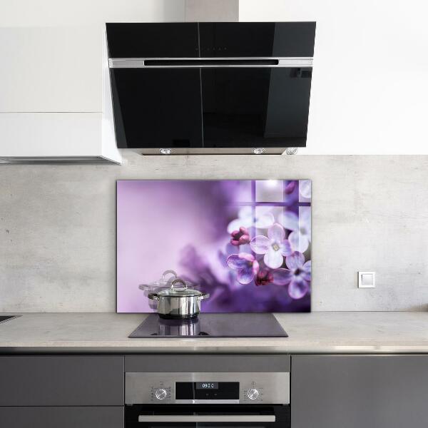 Kitchen splashback Purple flowers