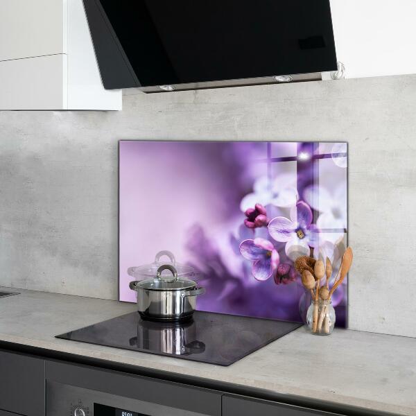 Kitchen splashback Purple flowers