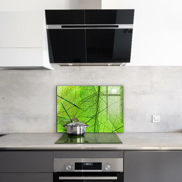 Kitchen splashback Green leaf texture