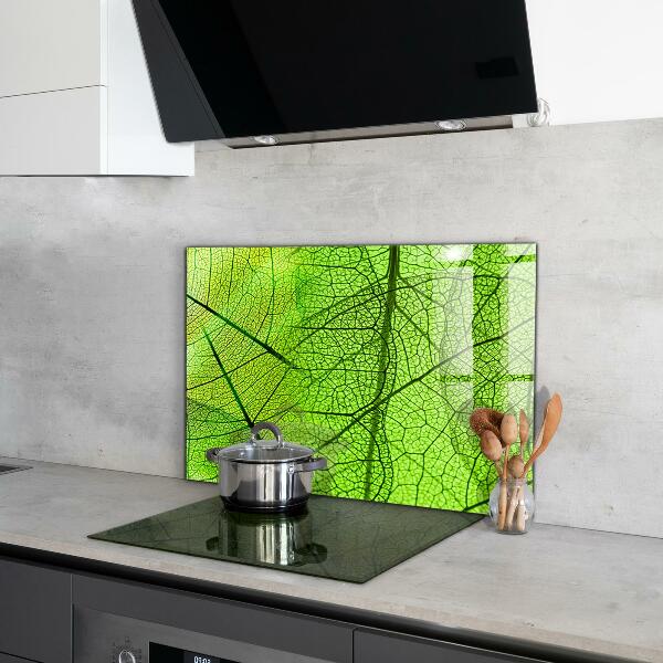 Kitchen splashback Green leaf texture