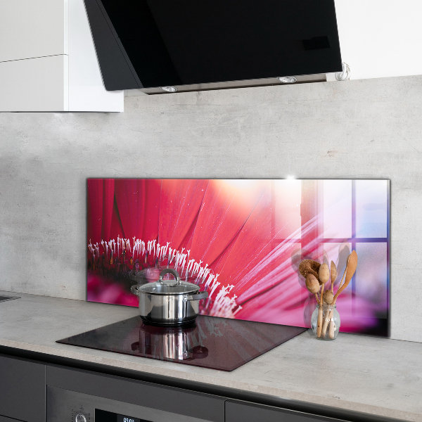 Kitchen splashback Pink flower nature details