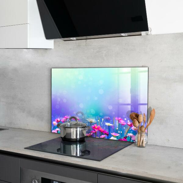 Kitchen splashback Colorful meadow