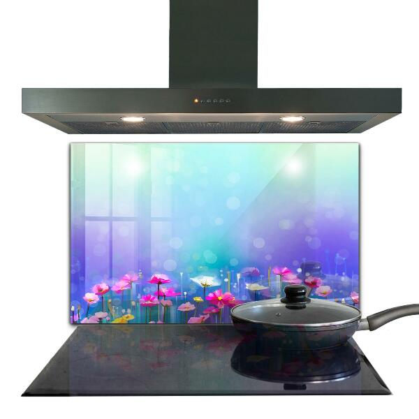 Kitchen splashback Colorful meadow