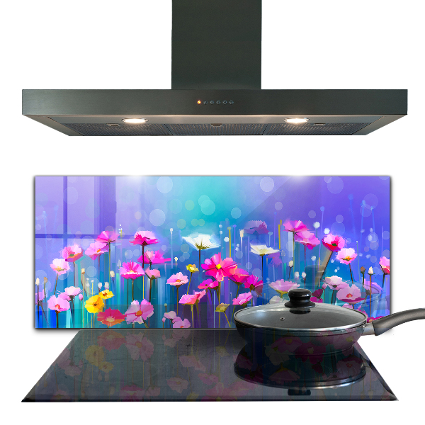 Kitchen splashback Colorful meadow