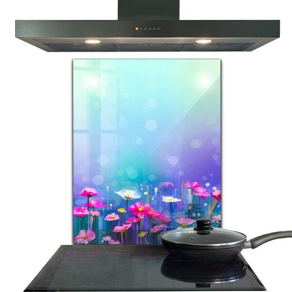 Kitchen splashback Colorful meadow