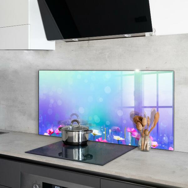 Kitchen splashback Colorful meadow