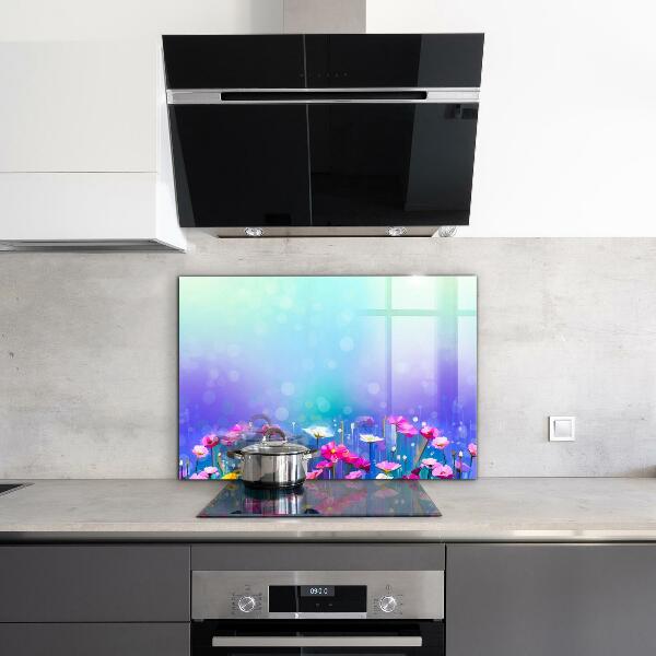 Kitchen splashback Colorful meadow
