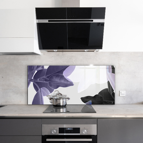 Kitchen splashback Exotic leaves illustration