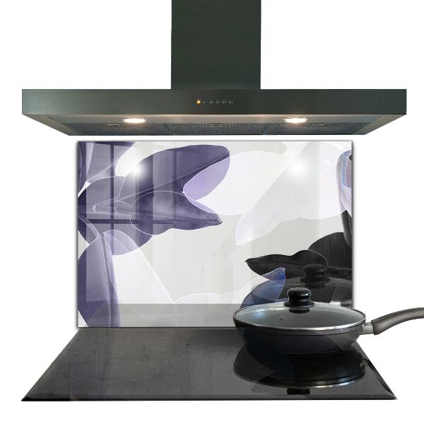 Kitchen splashback Exotic leaves illustration