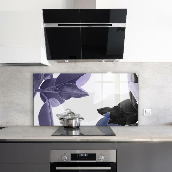 Kitchen splashback Exotic leaves illustration