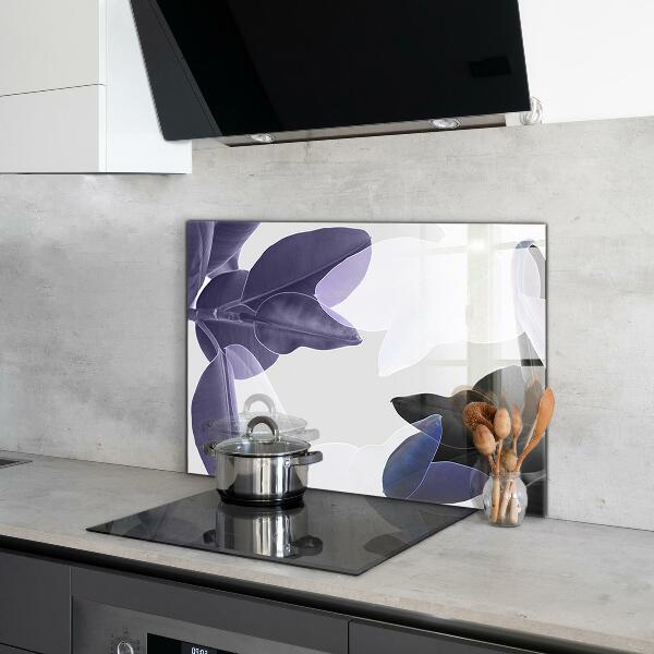 Kitchen splashback Exotic leaves illustration