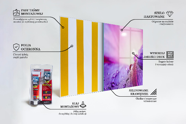 Kitchen splashback Purple flower with morning dew