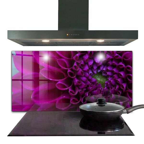 Kitchen splashback Purple flower details