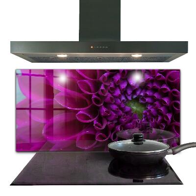 Kitchen splashback Purple flower details
