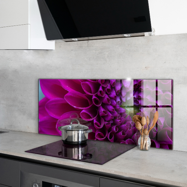 Kitchen splashback Purple flower details