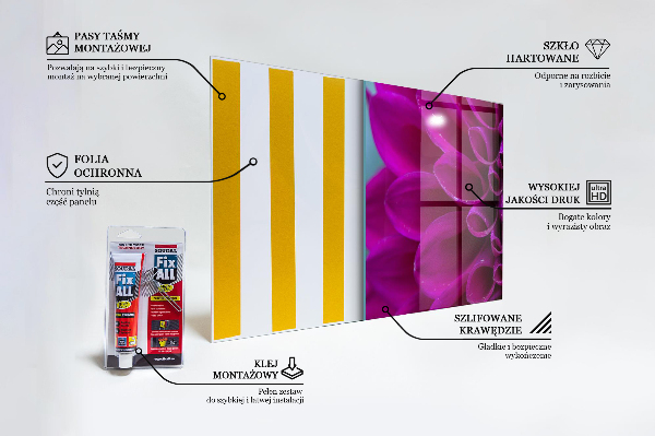 Kitchen splashback Purple flower details