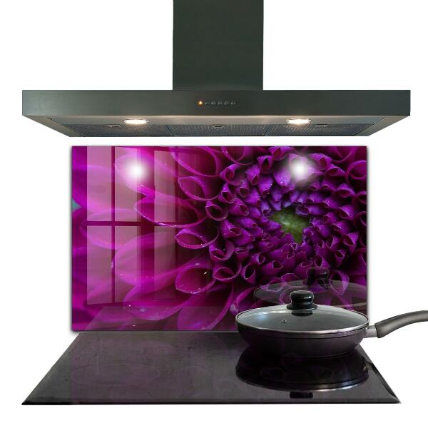 Kitchen splashback Purple flower details