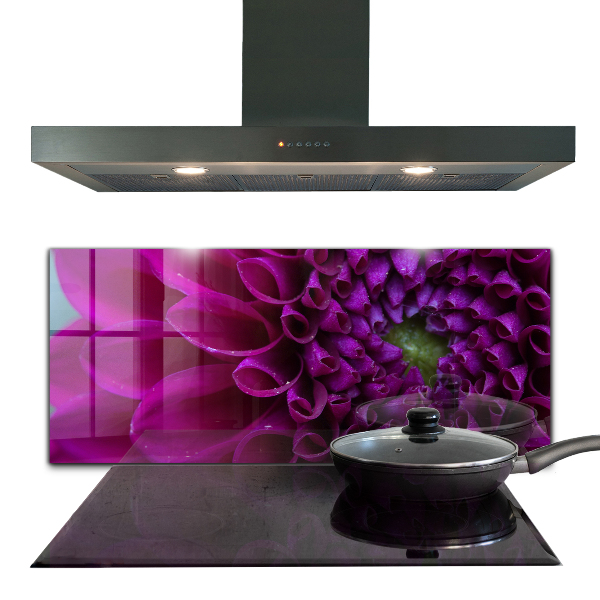 Kitchen splashback Purple flower details