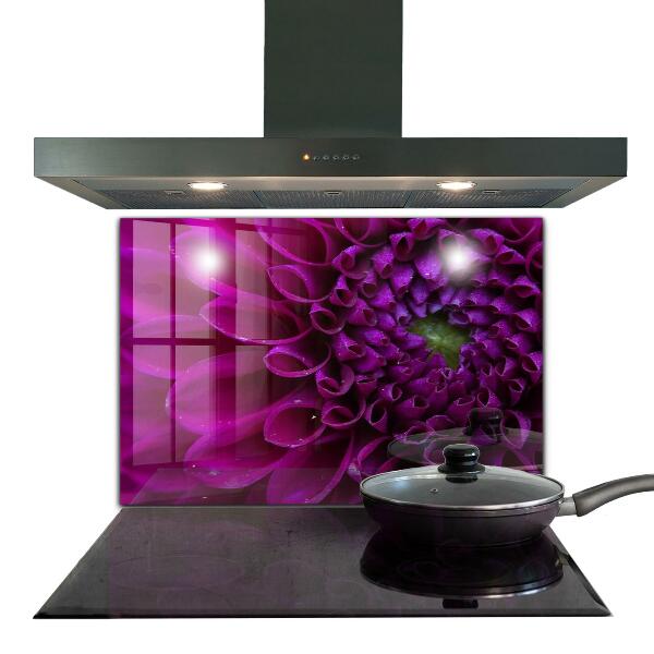 Kitchen splashback Purple flower details