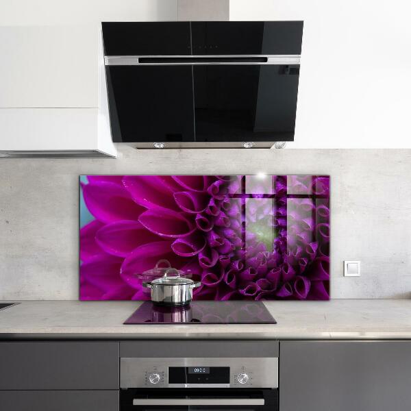 Kitchen splashback Purple flower details