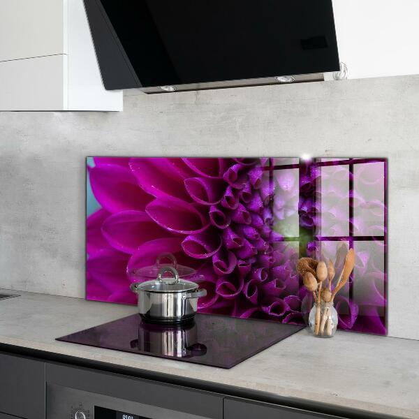 Kitchen splashback Purple flower details