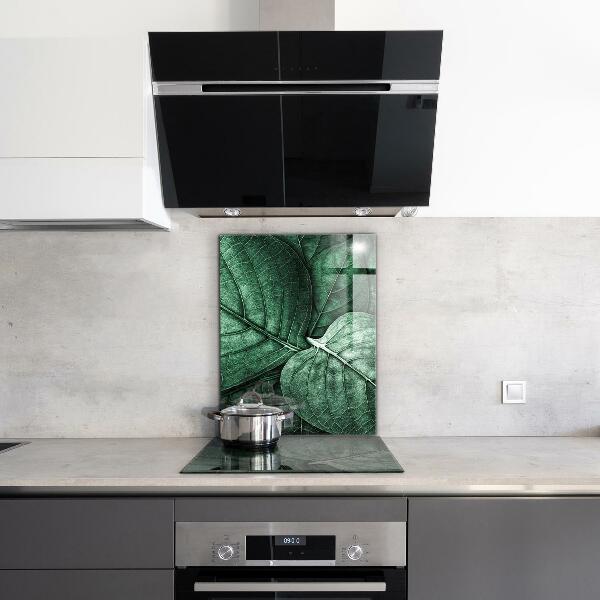 Kitchen splashback Green leaf details
