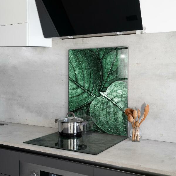 Kitchen splashback Green leaf details