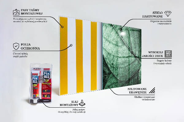 Kitchen splashback Green leaf details