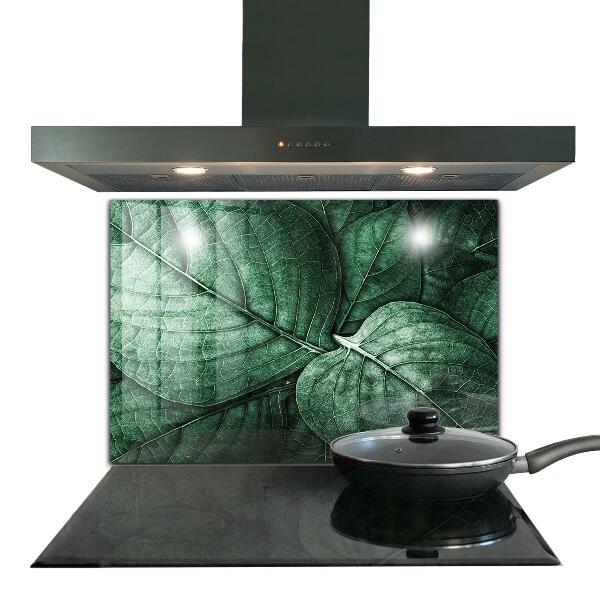 Kitchen splashback Green leaf details