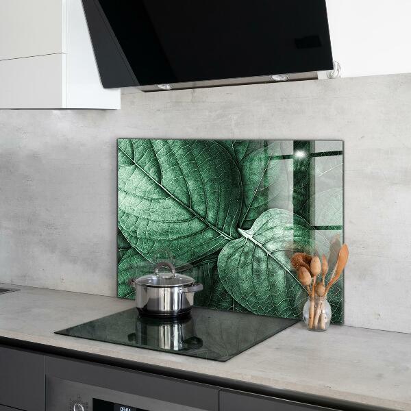 Kitchen splashback Green leaf details
