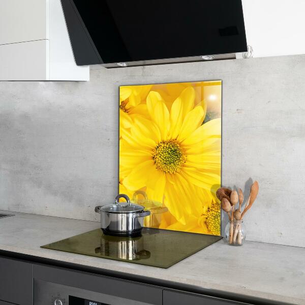 Kitchen splashback Summer yellow flowers