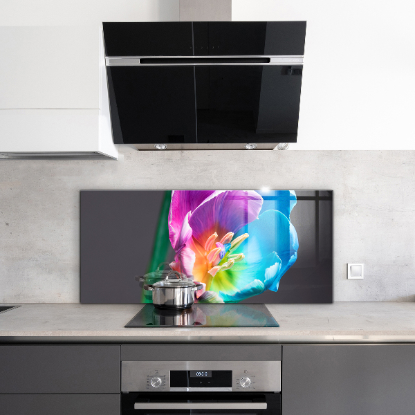 Kitchen splashback Colorful rainbow flower