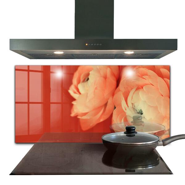 Kitchen splashback Orange buttercup flower