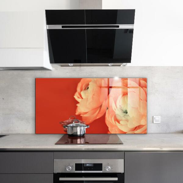 Kitchen splashback Orange buttercup flower