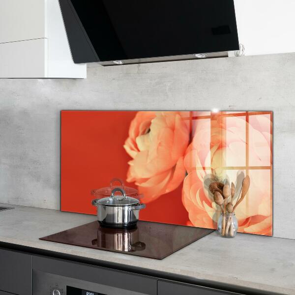 Kitchen splashback Orange buttercup flower