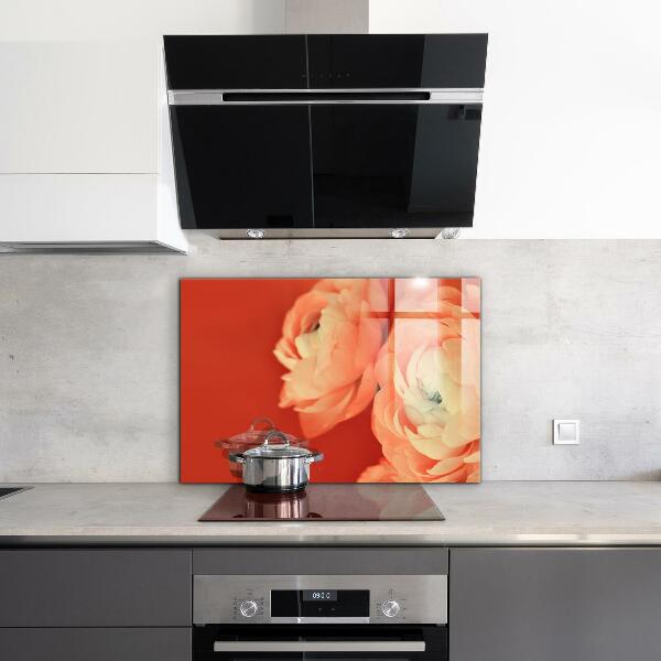 Kitchen splashback Orange buttercup flower
