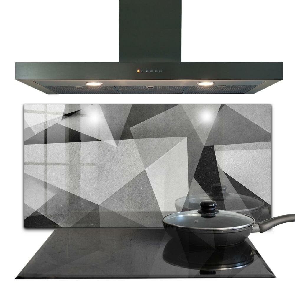 Kitchen splashback Gray geometric abstraction