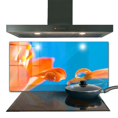 Kitchen splashback Orange flower