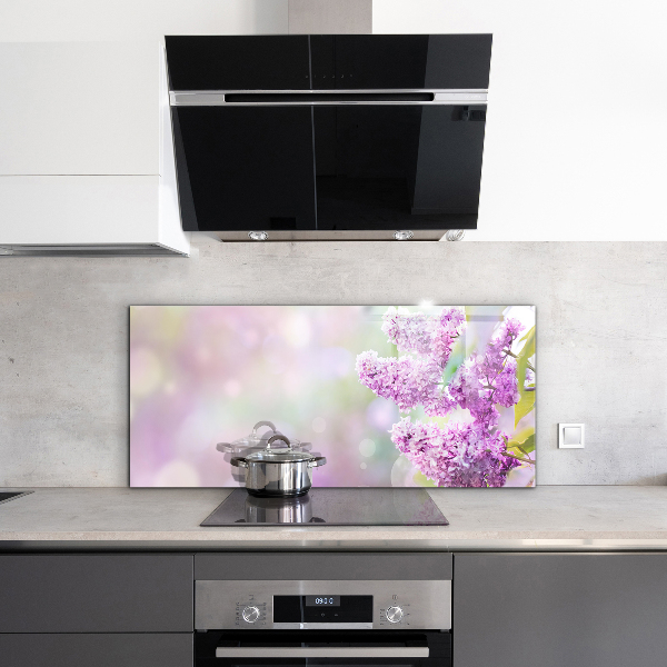 Kitchen splashback Blooming lilac summer in the garden