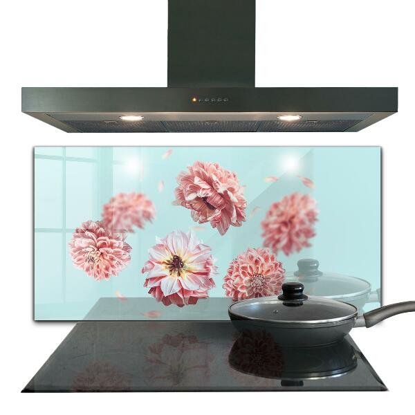 Kitchen splashback Flowers in flight composition