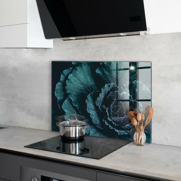Kitchen splashback Cabbage leaves dark green