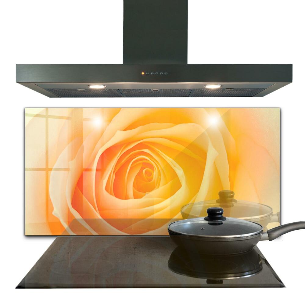 Kitchen splashback Yellow rose flower