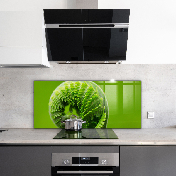 Kitchen splashback Green fern leaf