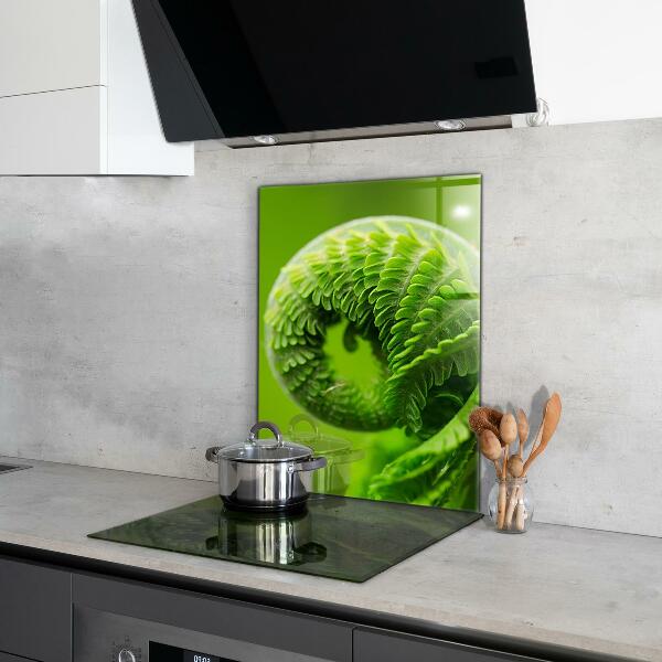 Kitchen splashback Green fern leaf