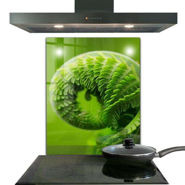 Kitchen splashback Green fern leaf