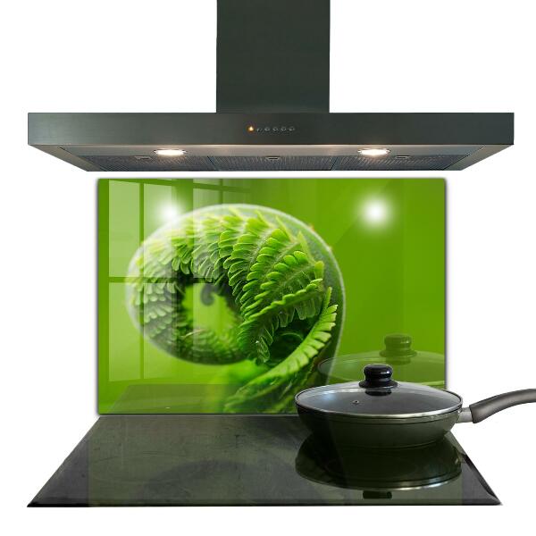 Kitchen splashback Green fern leaf