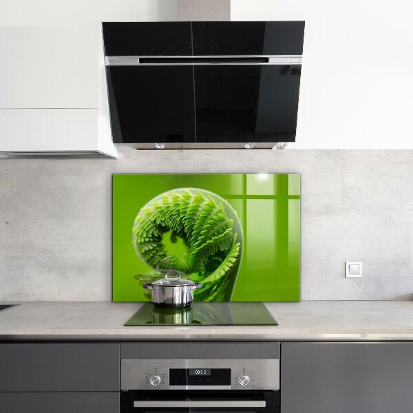 Kitchen splashback Green fern leaf